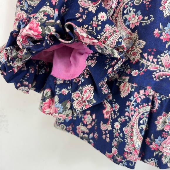 NWT Vintage Go Vicki Size Medium Floral Suit Top Blouse Jacket Balloon Sleeve - Picture 5 of 6